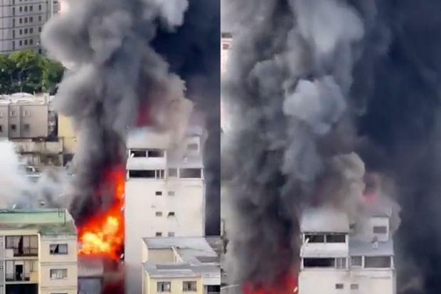 Ticarət mərkəzində başlayan yanğın qısa müddət ərzində bütün yaşayış binasını bürüdü – VİDEO