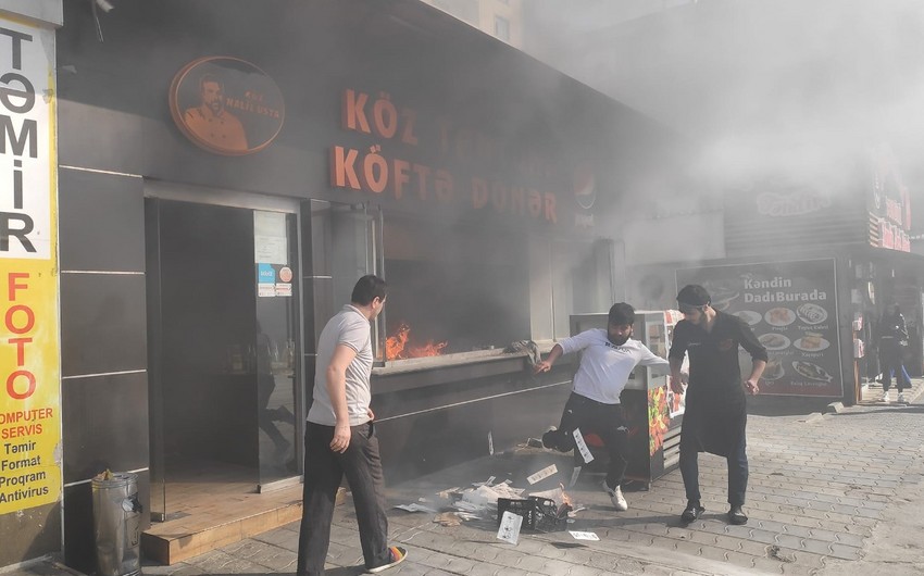Bakıda dönərxanada yanğın olub