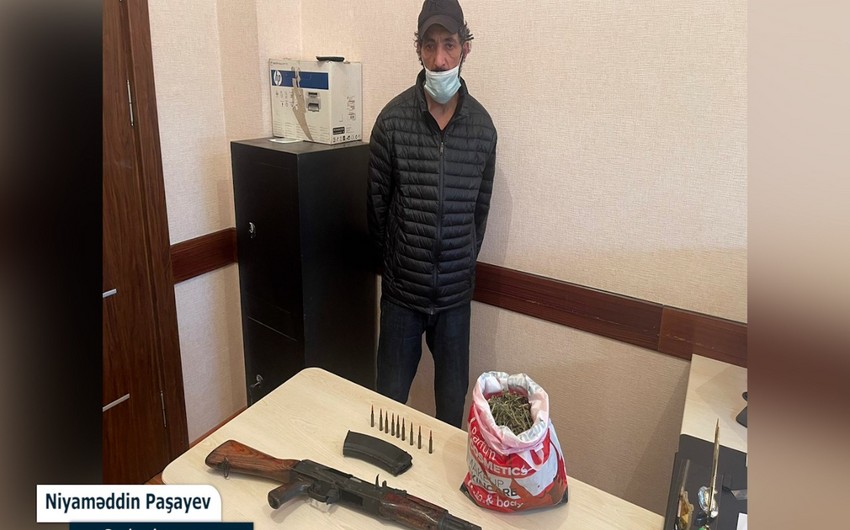 Mehdiabadda avtomat və narkotik satan şəxs saxlanılıb