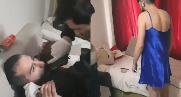 Mübahisə etdiyi şəxsin ağzına tapança soxdu, qadın paltarı geyindirdi - FOTO