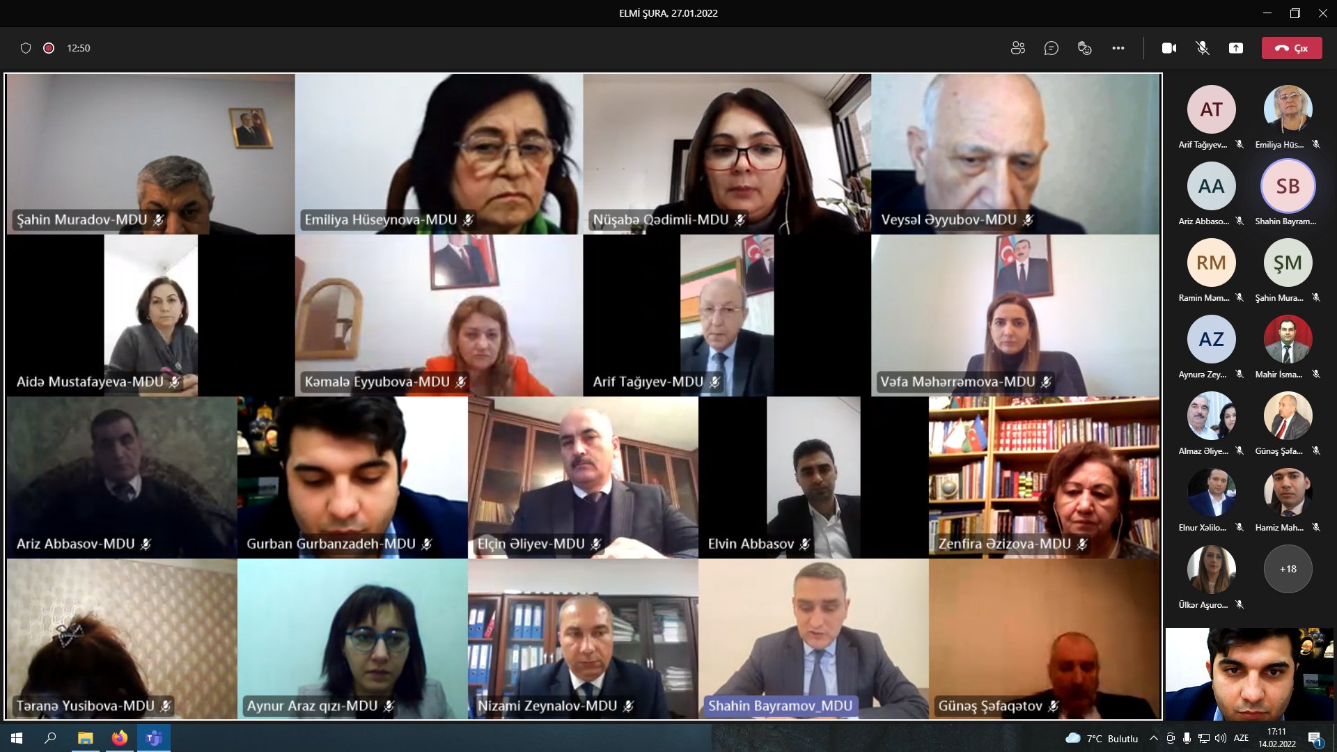 Mingəçevir Dövlət Universitetində Elmi Şuranın növbədənkənar iclası keçirilib