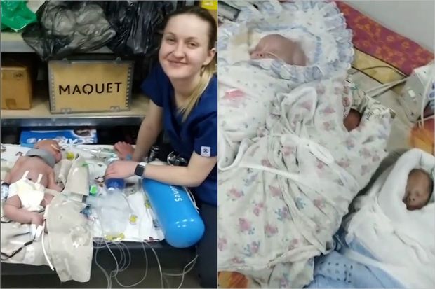 Ukraynada döyüş bölgəsindən ürəkağrıdan mənzərə: Yeni doğulan körpələr sığınacaqlara köçürüldü - VİDEO