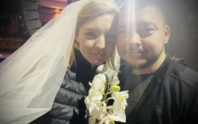 Atəş altında Kiyevdə toy... - Foto