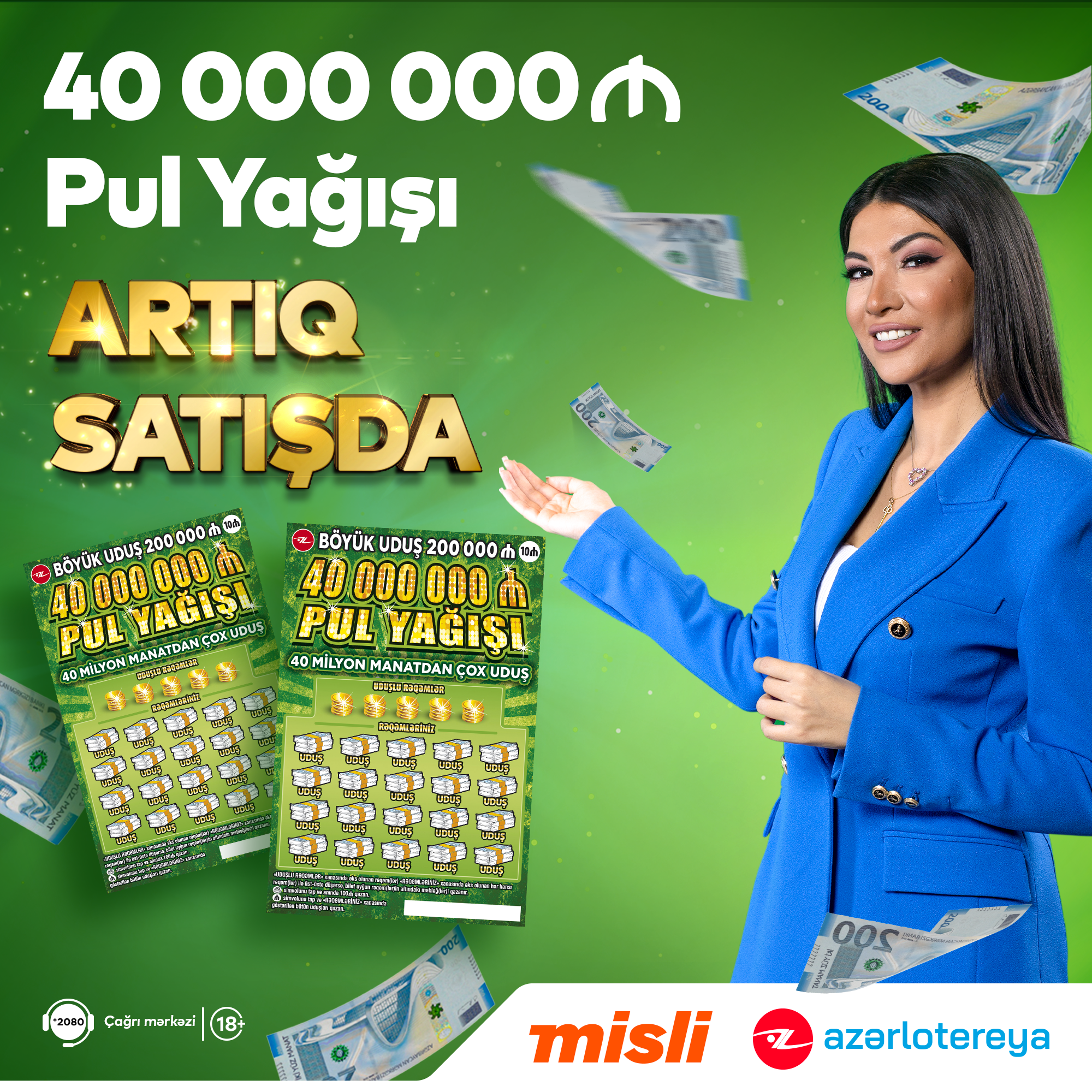“40 000 000 Pul Yağışı” ani lotereyası satışa çıxarıldı