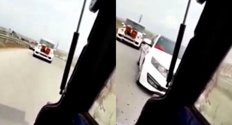 Azərbaycanda toy karvanında “avtoşluq” etmək istəyən şəxs qəza törətdi - VİDEO