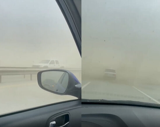 Bakı-Ələt yolunda toz fırtınası - VİDEO