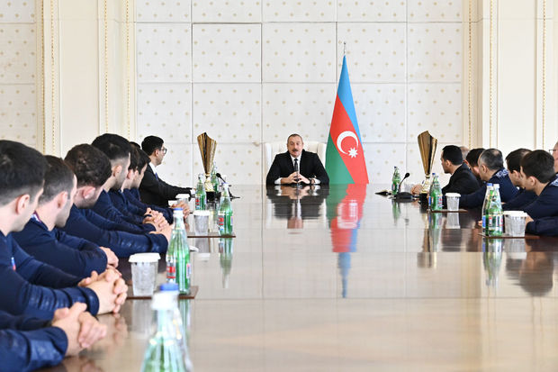 İlham Əliyev Avropa çempionatında iştirak edən idmançılarımızı qəbul etdi - YENİLƏNİB + FOTO