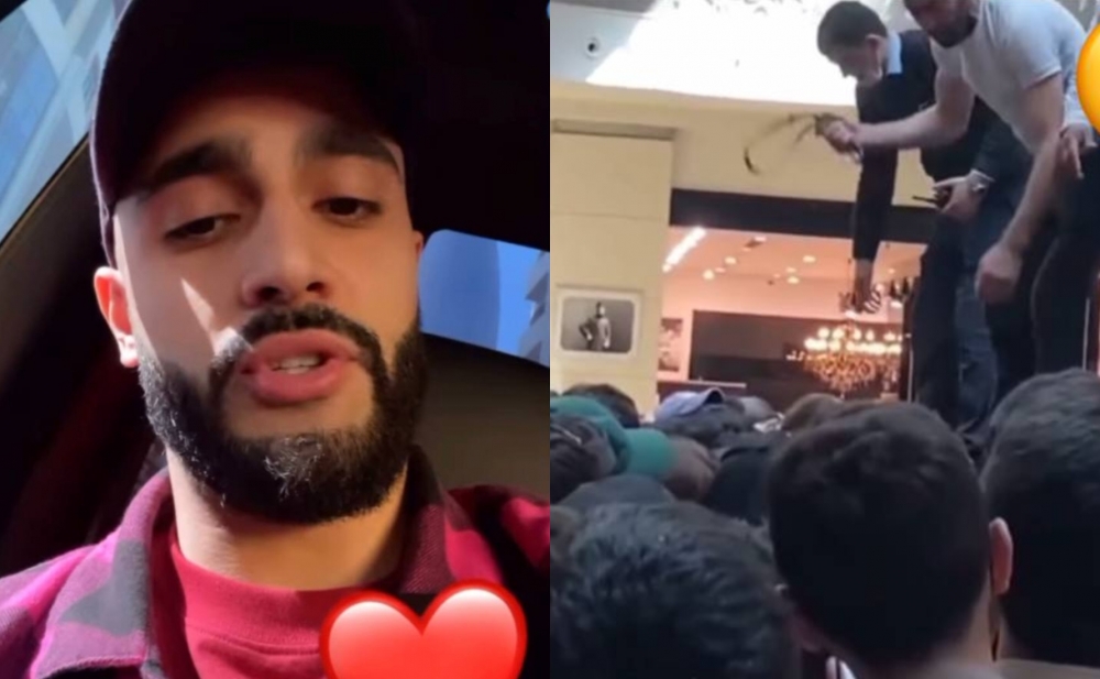 Hüseynlə görüşdə fanatları kəmərlə döydülər - Video