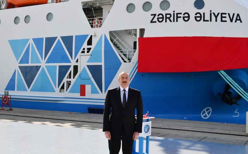 Prezident “Zərifə Əliyeva” gəmi-bərəsinin istismara verilməsi mərasimində iştirak edib -YENİLƏNİB