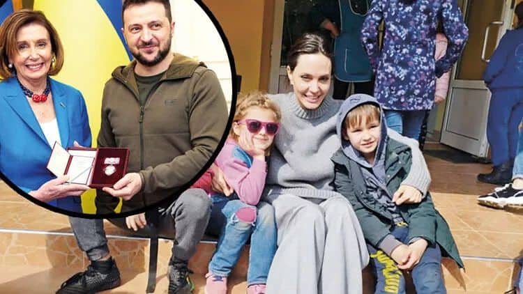 Nensi Pelosi və Ancelina Coli Ukranyaya səfər etdi