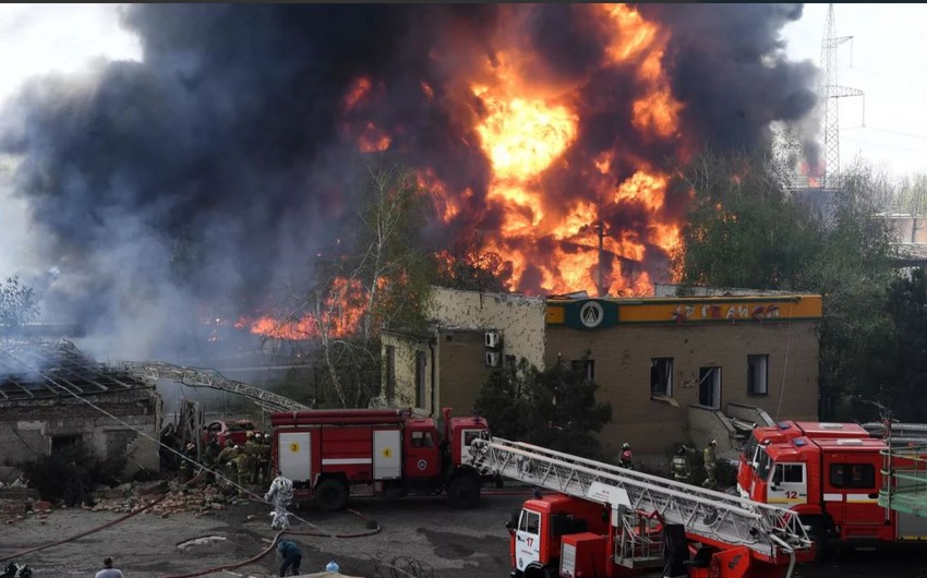 Donetskdə neft bazasında yanğın olub, ölən və yaralananlar var