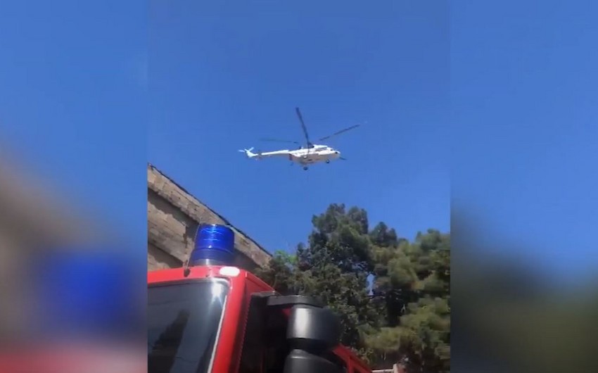 Bakıda sexdə yanğının söndürülməsinə 2 helikopter cəlb edilib - YENİLƏNİB