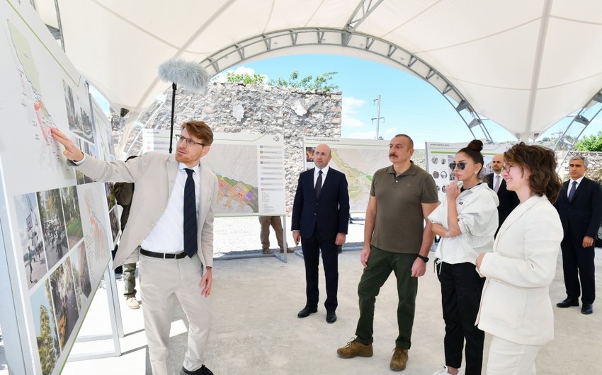 Prezident və xanımına Zəngilan şəhərinin Baş planı təqdim olunub - YENİLƏNİB