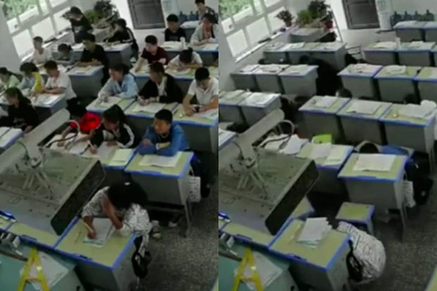 Çində məktəblilərin zəlzələ zamanı nizamlı davranışı diqqət çəkdi – VİDEO