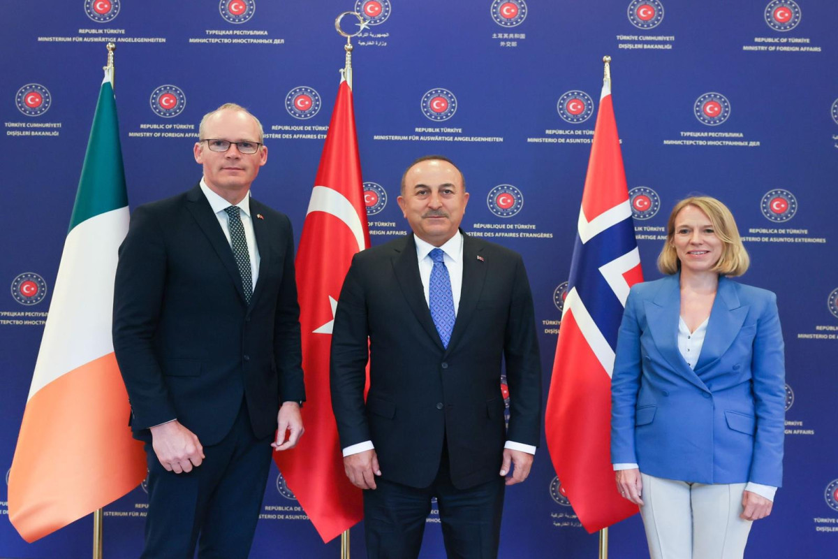 Çavuşoğlu İrlandiya və Norveçin xarici işlər nazirləri ilə görüşüb