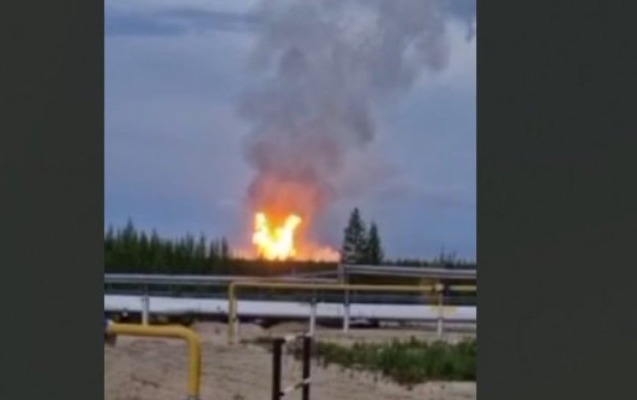 Rusiyada qaz yatağında güclü yanğın - Video