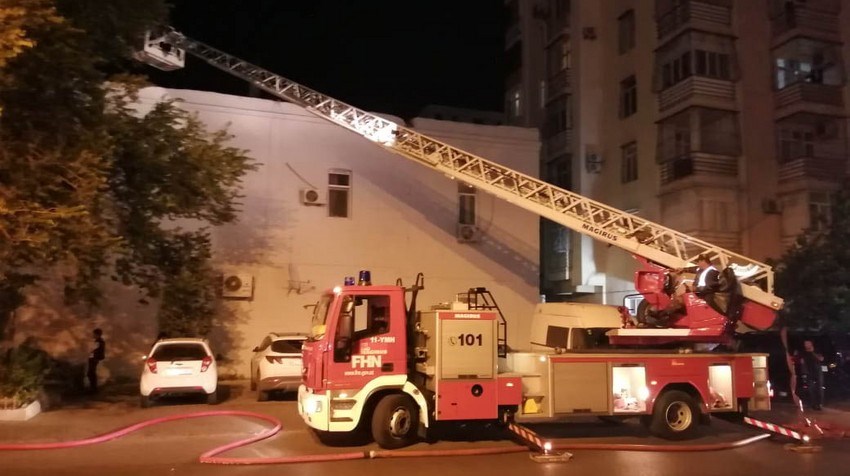 Bakıda ikimərtəbəli binada yanğın olub