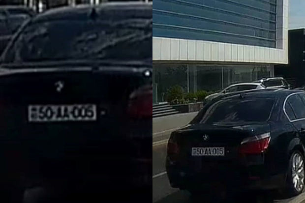 Bakıda AA seriyalı avtomobilin sürücüsü qaydaları kobud şəkildə pozdu - VİDEO
