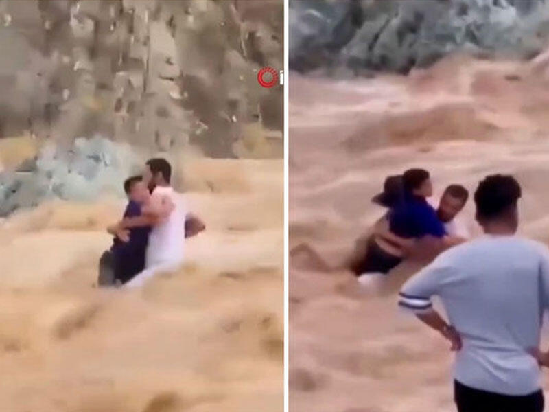 Selin apardığı iki uşağı fotoqraf xilas etdi - VİDEO