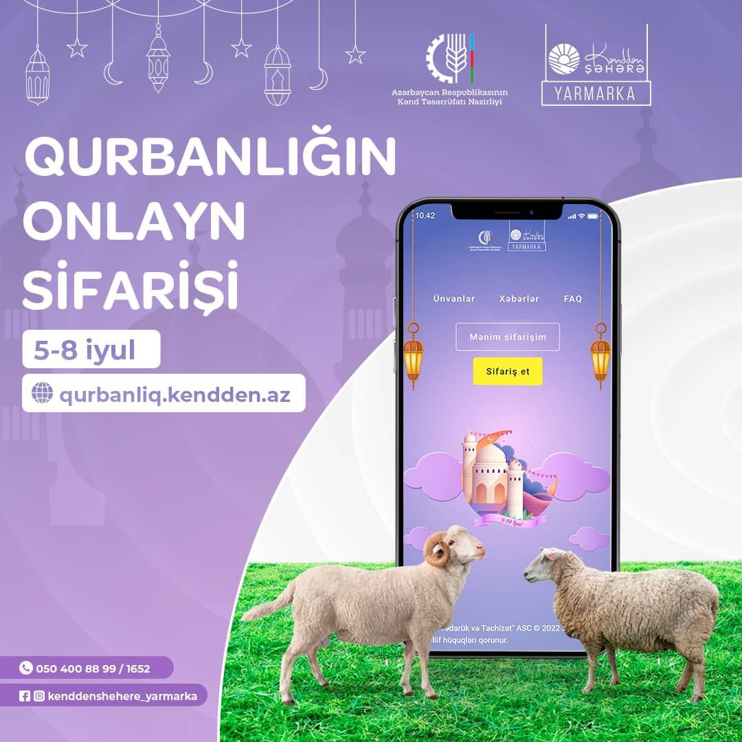 Qurban bayramı ilə əlaqədar “Kənddən Şəhərə” onlayn satış yarmarkası təşkil olunacaq