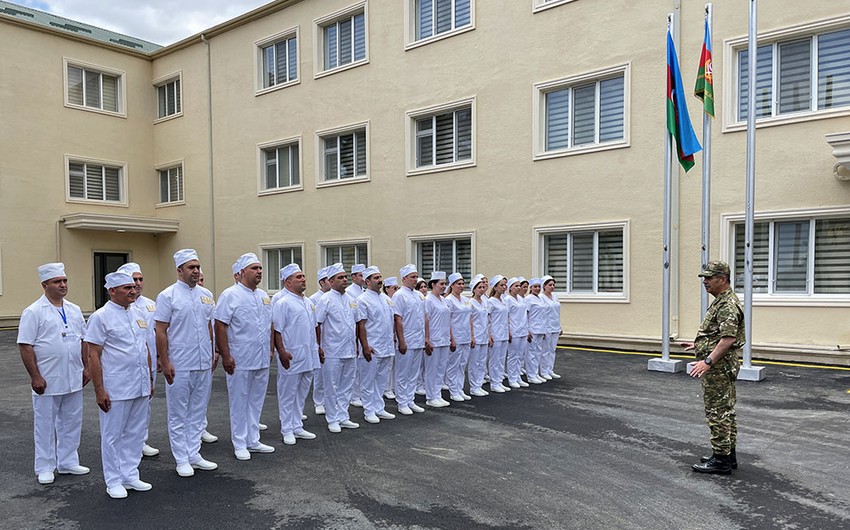 Zakir Həsənov Xocavənddə hərbi hospitalın açılışında olub