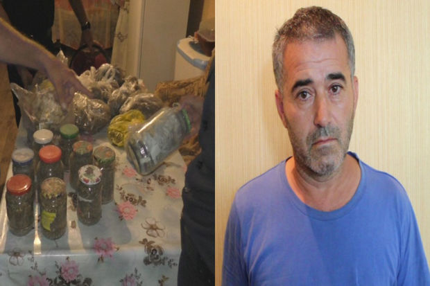 Narkotiki bankalara yığıb, zirzəmidə saxlayan şəxs saxlanıldı - FOTO/VİDEO