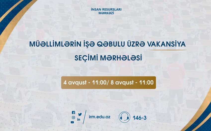 Müəllimlərin işə qəbulu müsabiqəsinin vakansiya seçiminə başlanılır