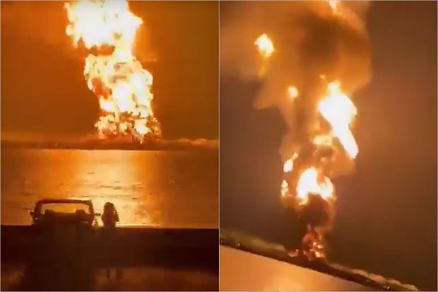 Kubada ildırımın vurduğu neft anbarında yenidən partlayış səsləri eşidilir - VİDEO