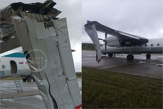 Rusiyada iki sərnişin təyyarəsi təcili eniş etdi: Birinin qanadı qırıldı - FOTO