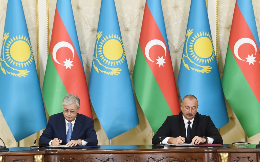Azərbaycan-Qazaxıstan sənədləri imzalanıb - YENİLƏNİB