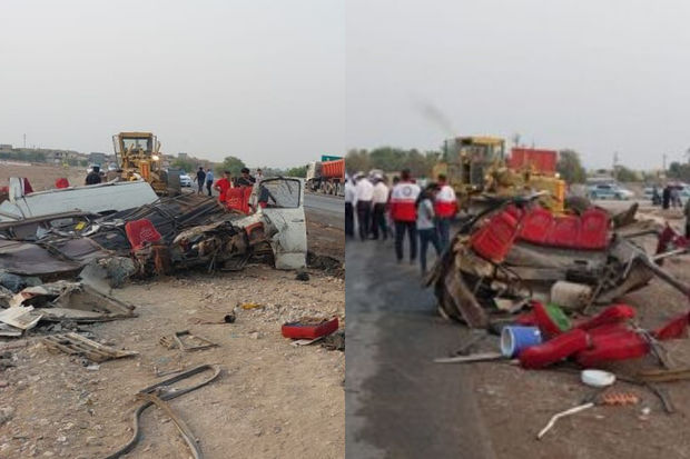 İranda mikroavtobus yük maşını ilə toqquşdu: 16 ölü - FOTO