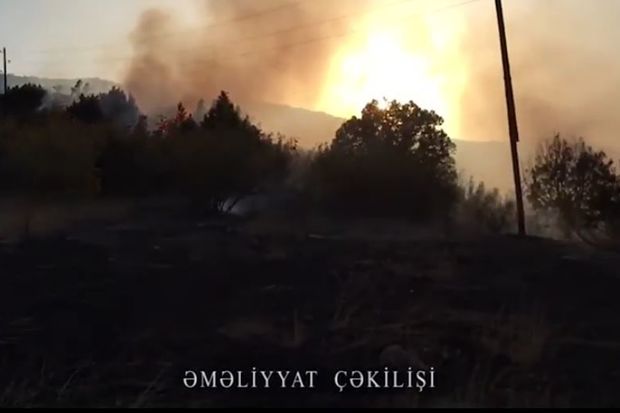Nazirlik ermənilərin Laçında törətdikləri yanğınlar barədə görüntülər yayıb - VİDEO