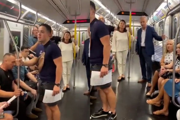 Nyu-York metrosunun sərnişinləri xorla Ukrayna xalq mahnısını ifa etdilər - VİDEO