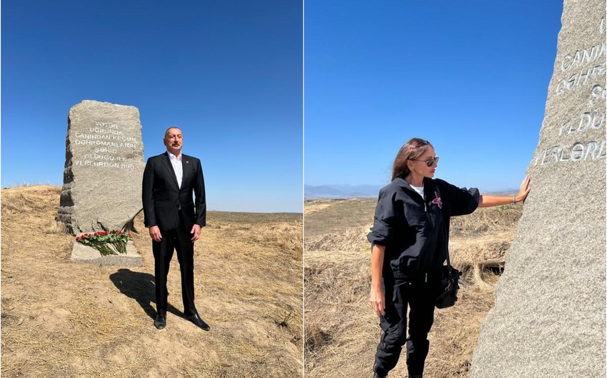 İlham Əliyev və Mehriban Əliyeva Qaraxanbəylidə Anım Gününə həsr olunmuş xatirə lövhəsini ziyarət ediblər - YENİLƏNİB