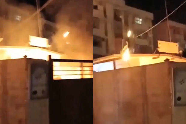 İranda etirazçılar radikal qüvvələrin bazasına od vurdular - VİDEO