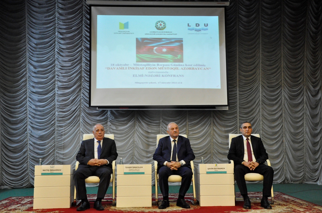 Mingəçevir Dövlət Universitetində Müstəqilliyin Bərpası Gününə həsr olunan  birgə konfrans keçirilib