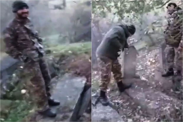 Ermənilərdən növbəti vandallıq: Azərbaycanlılara məxsus qəbirləri təhqir edirlər - FOTO/VİDEO
