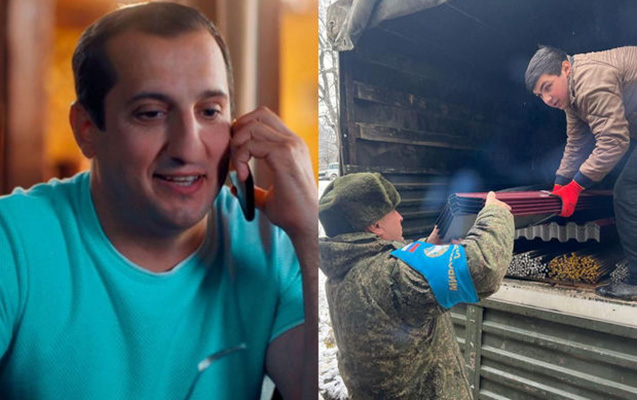 Sülhməramlılar Qarabağda erməni aktyorun yüklərini daşıdı - Fotolar