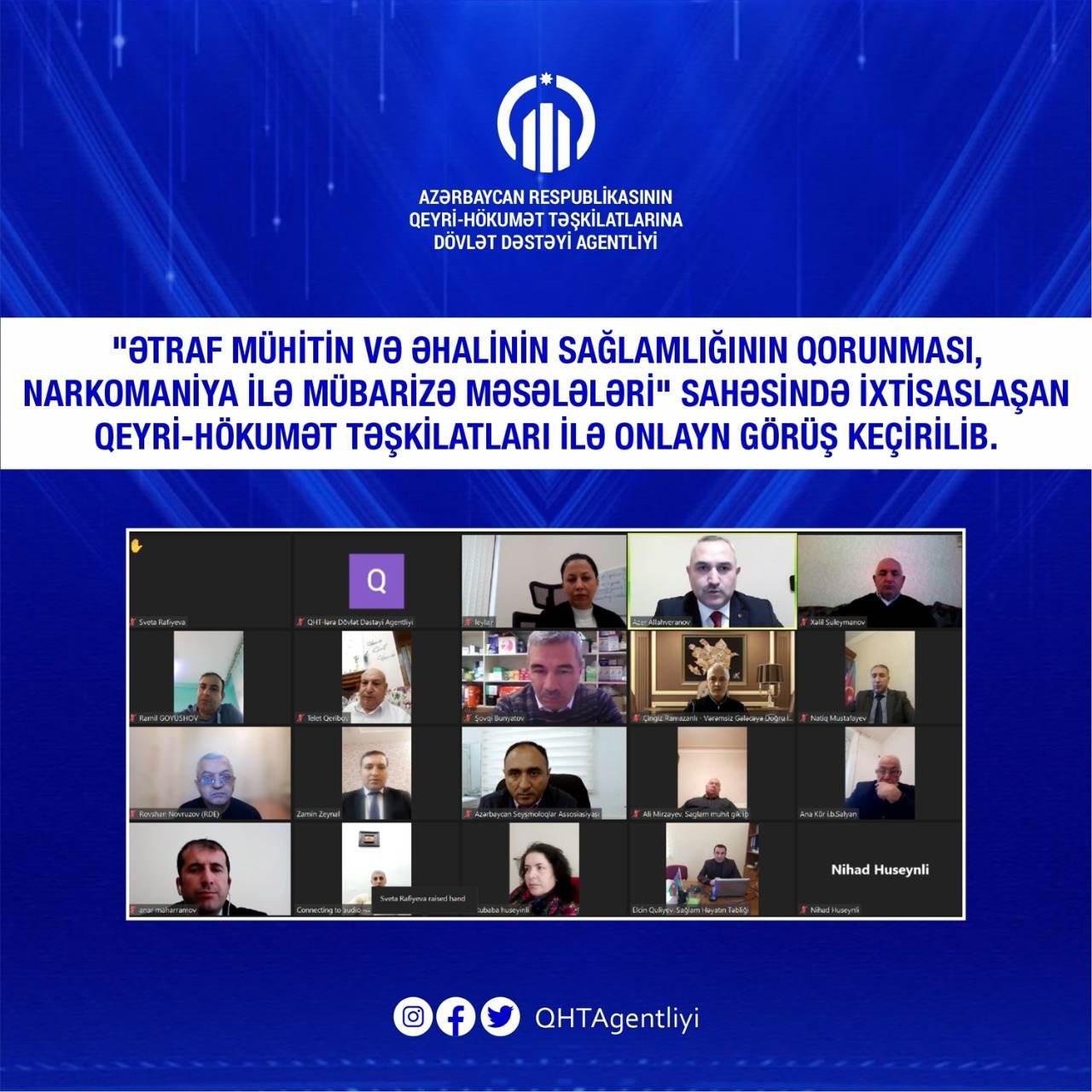 Qeyri-hökumət təşkilatları ilə onlayn görüş keçirilib