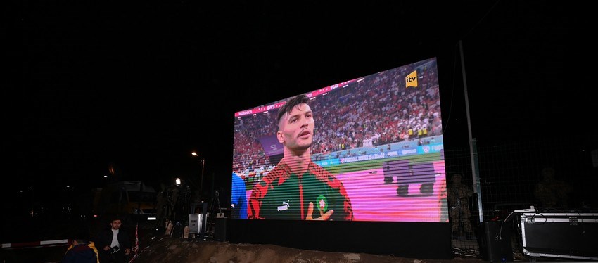 Şuşa-Xankəndi yolunda nümayişçilər və sülhməramlılara Fransa-Mərakeş oyununu izləmək üçün şərait yaradılıb