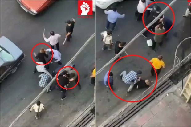 İranda rejim qüvvələrinin küçədə qadın və kişiyə qarşı qəddarlığı - VİDEO