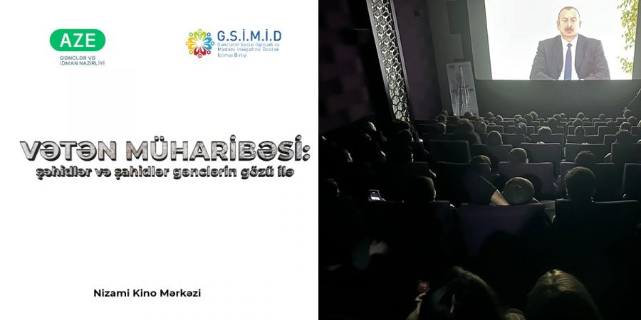 “Vətən müharibəsi: şəhidlər və şahidlər gənclərin gözü ilə” sənədli filminin təqdimatı keçirildi - FOTO