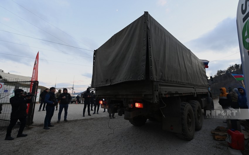 Laçından Xankəndi istiqamətinə Rusiya sülhməramlılarının 15 avtomobili maneəsiz hərəkət edib