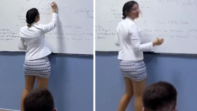 Müəllimin qısa geyimi müzakirələrə səbəb oldu - FOTO