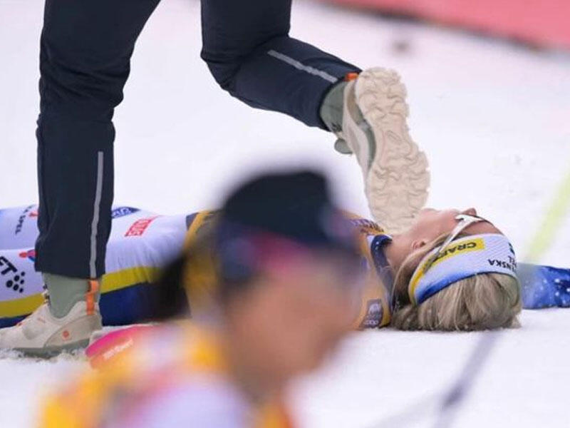 Xizəkçi finişdən sonra huşunu itirdi - VİDEO