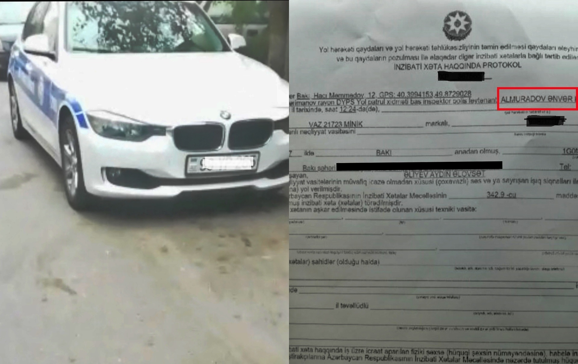 Polisdən yol soruşan sürücü cərimələndi – Nazirə və Prokurorluğa ŞİKAYƏT