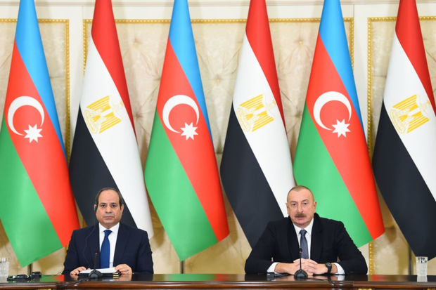 Azərbaycan və Misir prezidentləri mətbuata bəyanatlarla çıxış ediblər - FOTO