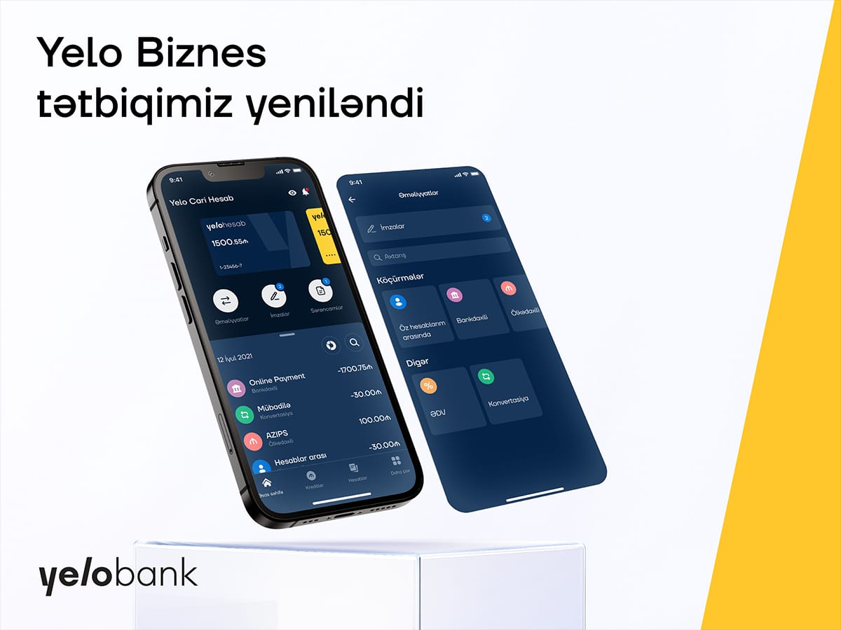 Biznes sahibləri üçün Yelo mobil tətbiqində yenilik