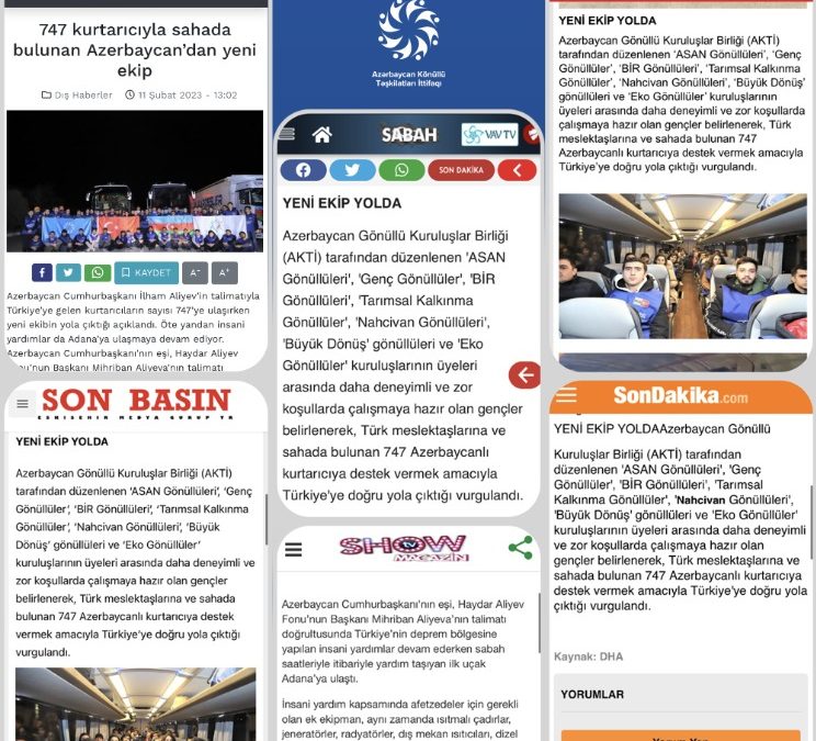 YARDIMA GEDƏN KÖNÜLLÜLƏR TÜRKİYƏ MEDİASINDA