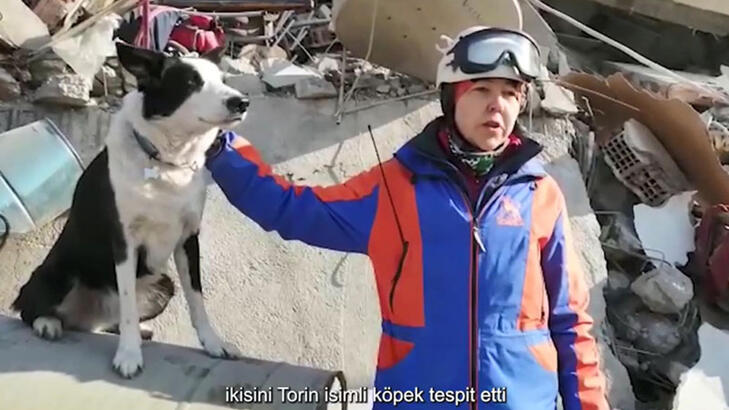 Qırğızıstandan xilasedici it 2 nəfəri dağıntılar altından çıxarmağa kömək edib